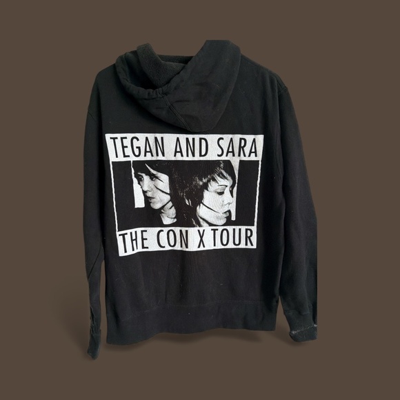 Tegan And Sara Con X Zip Up Hoodie Black Medium - Picture 1 of 3